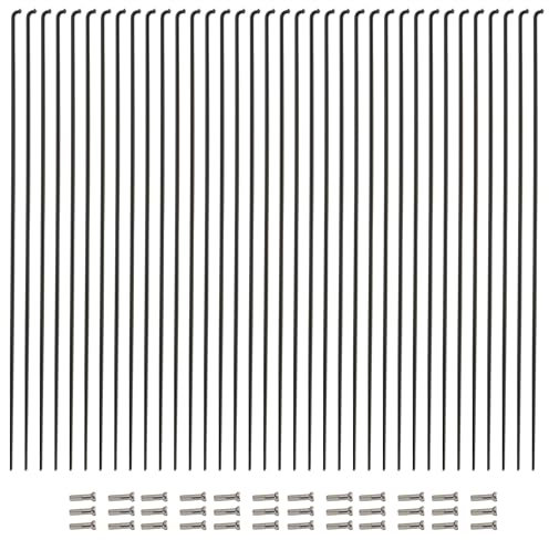 Vincita 36 radios de acero inoxidable 14G J Bend de 254 mm a 294 mm con pezones de latón para radios de rueda MTB, bicicleta eléctrica, cuesta abajo, senderismo, bicicletas de ciudad - Radios de
