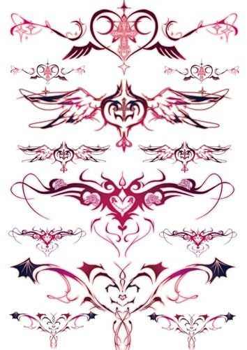 4 Fogli Tatuaggi Temporanei, Tatuaggi Finti per Adulti, Tatuaggi Finti per Donna e Ragazze, Tatuaggi Temporanei Body Art Realistici per Donne Ragazze Bambini 3D Impermeabili Tatuaggio Temporaneo