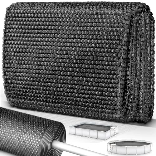 tillvex Bâche à Bulles pour Piscine Ronde et rectangulaire | Bâche de Protection Solaire de 120 µm d'épaisseur | Découpe individuelle | Chauffage de Piscine pour Eau Chaude (Noir, 549x274 cm)