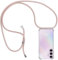 ZYIMOU Coque pour Samsung Galaxy A55 5G avec Cordon, Collier Étui de Protection Ultra-Mince Transparente Clair Silicone Gel Souple TPU Antichoc Housse avec Corde - Or Rose