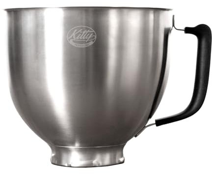 Kitty Professional Ciotola di miscelazione Super Bowl compatibile con Kitchen Aid 4,3 e 4,8 litri (acciaio spazzolato)