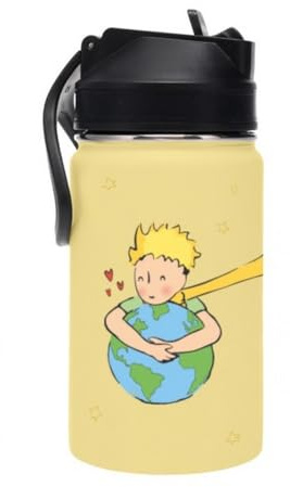 Bouteille d'eau isotherme avec paille Kiub (Le Petit Prince et la Terre)