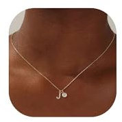TINGN Gold Kette mit Buchstaben Damen - Initialen Halskette Kette mit Buchstaben J Kette Mädchen Goldene Kette Namenskette Gold Schmuck Damen Personalisierte Geschenke Buchstabenkette für Frauen