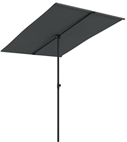 Kangmusi Sonnenschirm mit Aluminium-Mast 2x1,5 m Anthrazit, kangmusi47338
