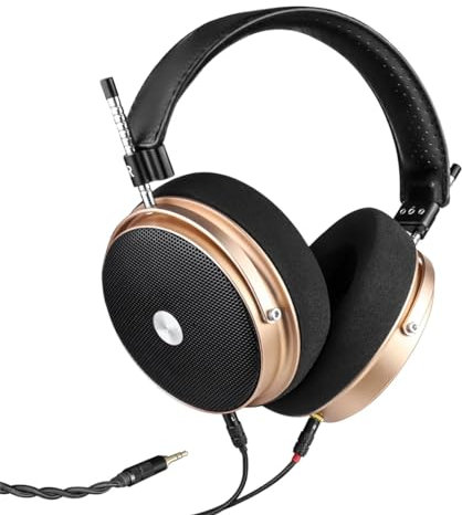 Sjpaa Cuffie cablate Portatili Monitor in Studio, Auricolare a Livello Professionale Regolabile, Driver Audio da 70 mm con Audio ad Alta risoluzione, DJ HiFi Stereo, Isolamento del Rumore,d'oro