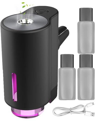 Ambientador eléctrico de ventilación – Clip de ventilación, difusor de aceite inteligente, recargable, atomizador ultrasónico, aerosol de aromaterapia automotriz para olor coche, SUV, caravana