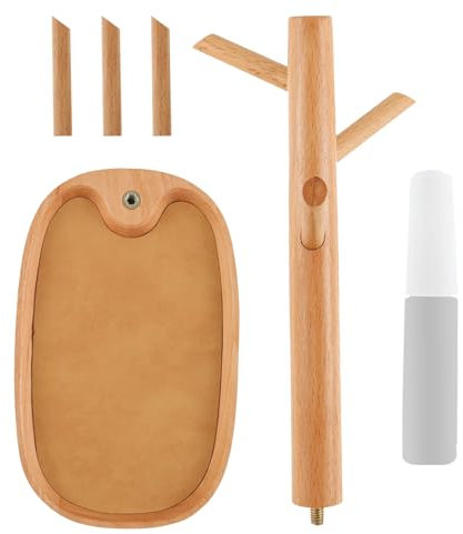 A Schlüsseltablett aus Holz, für Eingangstisch, elegant, mit 3 hängenden Organizern, Schmuckaufbewahrung, Platz zum Speichern der Fangschale von Plättchen