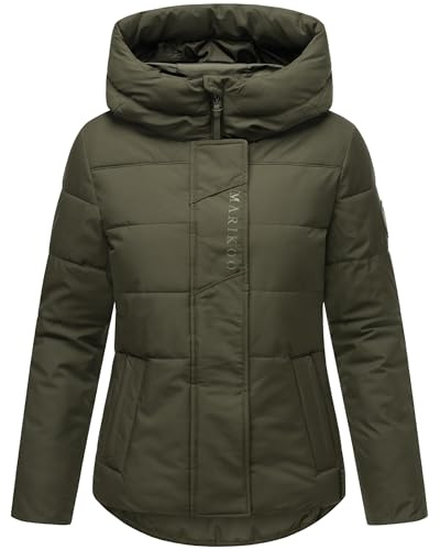 MARIKOO Damen Winterjacke Steppjacke Elira 16 mit Rucksackträgern | Länge: hüftlang | Wärmegrad 3 von 3 – warm gefüttert | integrierte Rucksackträger