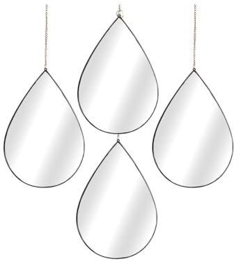 Romimex Spiegel-Set, Schwarz, Polystyrol, 19 x 27 x 1 cm (4 Stück)