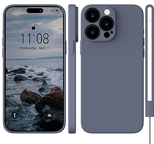WXX für iPhone 14 Pro Hülle Silikon Case, Handyhülle für iPhone 14 Pro Dünn Slim mit Microfiber, Kratzfeste Rundumschutz Case Hülle für iPhone 14 Pro 6.1'' Matte Blau Gray