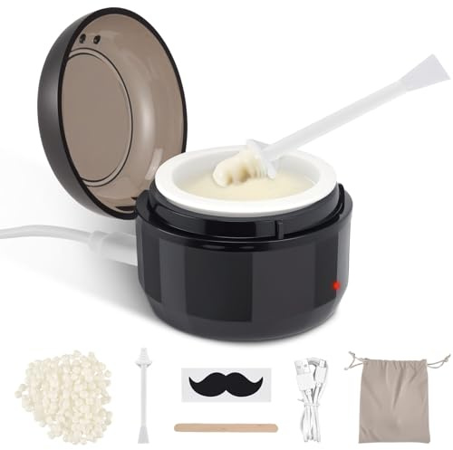 Nose Waxing Kit for Men and Women, USB Fast Heat Wax Kit with 100g Wax and 40 Nose Wax Sticks for Personal Grooming and Travel Use with Mini Wax Pot