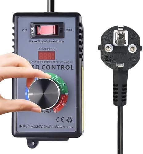 LYPPUL Drehzahlregler 230V, Motor Spannungsregler AC 220V 10A Spitzenleistung 4000W, Frequenzumrichter 230v, Drehzahlregler Motor für Winkelschleifer, Bläser, Handbohrer, Kreissägen, Dimmer