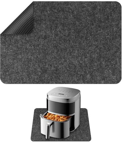 AOOTE Hitzebeständige Unterlage, 44 x 30 cm Filz Küchentheke Schutzmatten für Heißluftfritteuse,Küche Arbeitsplatte Hitzeschutzmatte für Luftfritteuse, Kaffeemaschinen, Toaster