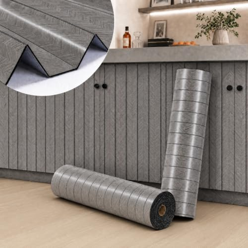 Tarwanear 10Rolls Peel and Stick Wall Panels Self Adhesive Wood Panelling, 300 * 40cm Waterproof Thermal Wallpaper, Brown Tiles Sticker for Bedroom Living Room Bathroom Hallway Kitchen Feature Wall