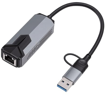 Decumeby USB C to 5Gb Ethernet Adapter, 5G High Speed Ethernet Adapter, Type C to RJ45 Network LAN Internet for Laptop and USBC Devices