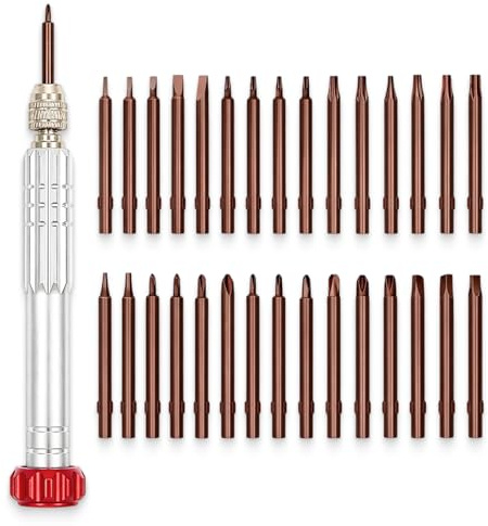 30 in 1 Feinmechaniker Schraubendreher Set, Feinmechaniker Werkzeug Set, Präzisions Reparaturset mit Bits, Drehgriff und Aufbewahrungsbox für Brillen, Uhren, Handy, Elektronik und Kleine Geräte