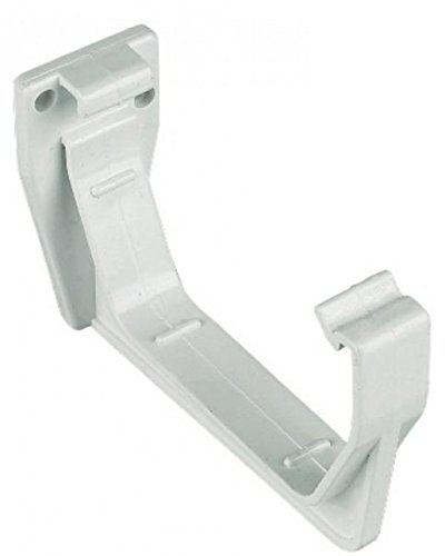 Flopost, staffa quadrata per grondaia, 114 mm, confezione da 5, colore: Bianco