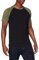 Urban Classics Herren Raglan Contrast Tee – Slim Fit T-Shirt mit Kontrastärmeln, Rundhalsausschnitt, sportlicher Look, weicher Baumwollmix, Basic Style,Blk/Olive,3XL