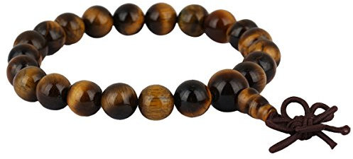 mookaitedecor 8mm Mala Gebetskette Stein Armbänder für Damen Herren, 21 Tibetisches Buddha Wickelarmband