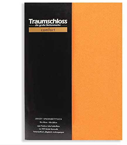 Traumschloss Edel-Jersey Spannbetttuch »Comfort« 100% Baumwolle, Bügelfrei 180-200x200 Mandarine