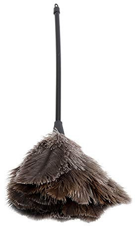 Kfines Dust Duster - Mini Handmade Washable Reusable Ostrich Feather Duster for Books Keyboard Office Home, Ostrich Feather Duster 15.74in