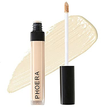 Phoera Full‑Coverage Matte Liquid Concealer – Waterproof, Oil‑Free Camouflage for Dark Circles, Acne Scars & Under‑Eye (102 - Neutral)