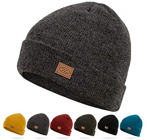 Highlander Thinsulate Ski Hut - Klassische Strickmütze (Kohle Marl)