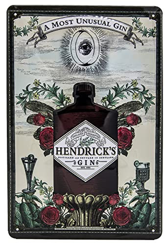 Hendricks Gin - Placa de metal para puerta (30 x 20 cm)