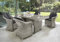 Destiny Sitzgruppe Malaga Luna 4 Sessel + Tisch 165x90x75cm, Vintage weiß