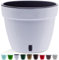 Santino ASTI 34CM Selbstwässernder Blumentopf mit Wasserstandsanzeiger - Rund Premium Qualität Innen Blumentopf für Anlagen, Blumen, Kräuter Ø 34 cm, H 28 cm, 18L - White/Black