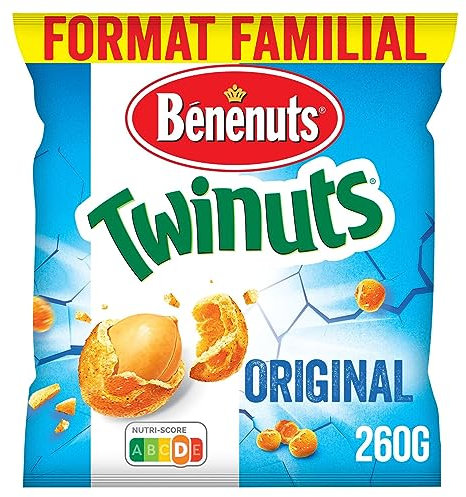 Benenuts Twinuts Cacahuètes Enrobées Croustillantes Goût Salé format familial 260g