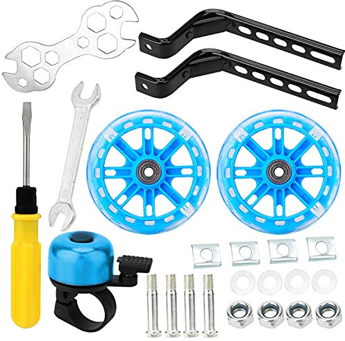 Pwsap Fahrrad Stützräder Fahrradstabilisatoren für Kinderfahrrad, Hilfsräder für Kinder Einstellbare Kinder Stützräder Universal Bike Training Räder für 12 14 16 18 20(Blau)