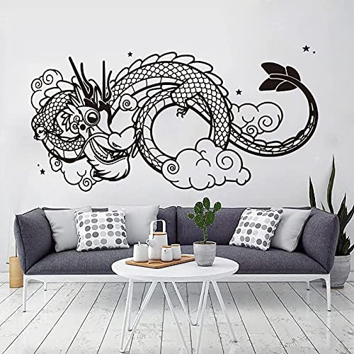 Opprxg Chinesischer Drache Tier Wandaufkleber Baby Kindergarten Kinderzimmer Asiatischer Drache Dschungel Wandtattoo Spielzimmer Vinyl Dekoration 90cmx46cm