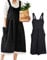 Small snail Schürzen Damen Weich Baumwolle Küche Kochen Schürze mit Taschen Japanischer Stil Kreuz Zurück Kochschürze Literatur Kunst Baggy Casual Latzschürze für Gartenarbeit Blumenladen Schwarz