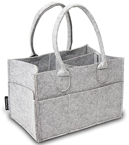 Rubberneck Baby Windel Filztasche - tragbare Wickeltasche, Allzweck Organizer aus Filz (Hellgrau, 26 x 17 x 17 cm)