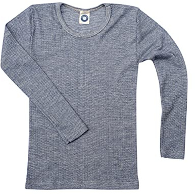 Cosilana - Maglietta intima per bambini ragazzi & ragazze a maniche lunghe - Biancheria intima calda in morbido mix di cotone-Merino & seta, certificata GOTS e prodotta al 100% a livello regionale