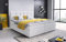 A-dekor home Boxspringbett Fenix Hotelbett, kontinentales Bett, Designerbett, 140/160/180x200cm, viele Farbvarianten, Zwei Bettkasten, Bonell Matratze, Topper (Soft 17 Weiß Kunstleder, 140 x 200 cm)