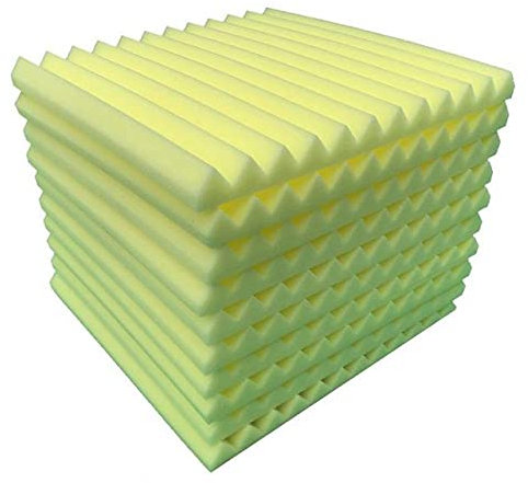 Akustikschaumstoff in Dreiecksform, 30 x 30 cm, schallabsorbierend, aus Baumwolle, schalldämmend, 10 Stück, Grün