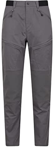 Mountain Warehouse Jungle Mens Trekking Trousers - Water-Resistant Bottoms, UV Protect & Elastic Waistband Pants - Spring Summer, Outdoors & Trekking Charcoal (Trekking Short) W34