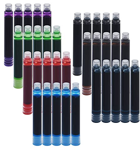 SIPLIV 35 cartucce di inchiostro, 3,4 mm di diametro del foro per penna stilografica calligrafia, cartucce di inchiostro – 7 colori