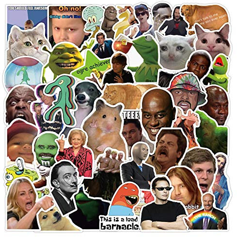 LYunMu 100pcs Funny Meme Vinyl Stickers Pack,DIY Decor for Bumper Wall Laptop,Water Bottles,Computer,Trendy Meme Stickers,Waterproof Vinyl Stickers for Adults,Teens,Boys,Girls,No Repetition