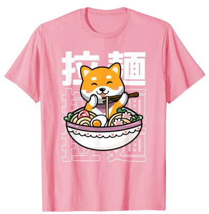 Ramen Kawaii Japanese Noodles Dog Eating Ramen Shiba Inu T-Shirt