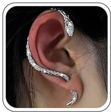 Atentuyi Schlangenohrringe Silberne Ohrstecker Schlangenmanschette Crawler Climber Ohrringe Gothic Wrap Knorpelohrringe Schlangenohrringe Ohrpiercing Punkschmuck Für Frauen Und Mädchen (rechtes Ohr)