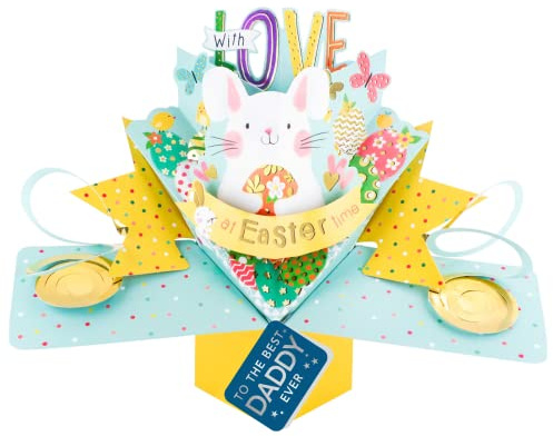 Easter Card To The Best Daddy Ever Easter Bunny Pop Up Easter Card Cute 3D Cards POP011EF09