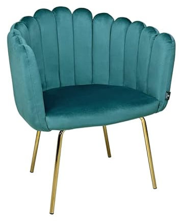 SAMIRA Poltrona conchiglia in velluto poltroncina vintage mod. Perla (1, Verde Petrolio)