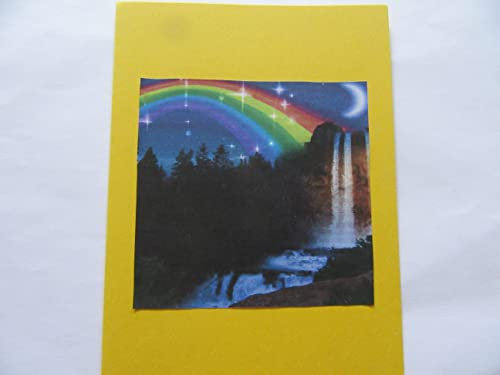 Karte mit Kunstdruck - Regenbogen mit Sternenhimmel (Postkarte)