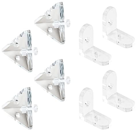 MOROBOR Acryl-Eckhalterung, klare 3-Loch-rechtwinklige Gelenkstreben und L-förmige Eckhalterung, 90-Grad-Unterstützung, Regal-Eckstrebe mit Befestigungsschrauben für DIY-Display-Box