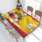 Rechteckige Tischdecke, 122 x 76 cm, für 1,2 m Esstischschutz – Spanien-Flagge, bedruckt, elastische Einfassung, knitterfreie Tischdekoration, Tischdecke
