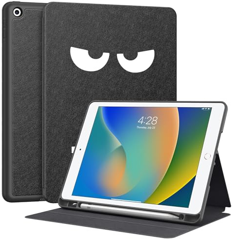 Supveco Schutzhülle für iPad 9. / 8. / 7. Generation 25,9 cm (10,2 Zoll) (Modell 2021/2020/2019) mit Stifthalter, Premium-Folio-Ständer mit automatischer Wake/Sleep-Funktion, weiche TPU-Rückseite für