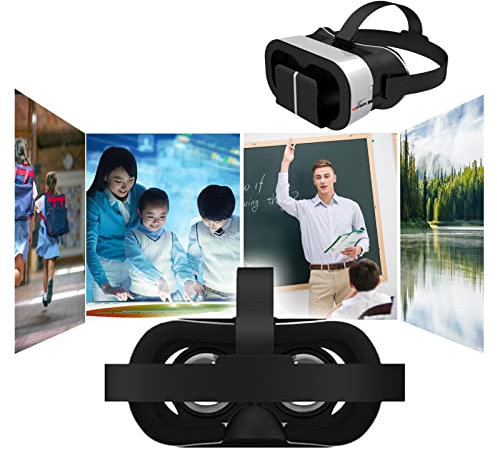 Lunettes VR - téléphone Portable réalité virtuelle évolutifs - Casques VR Haute définition pour Films 3D, vidéos panoramiques, Voyages, éducation Rianpesn